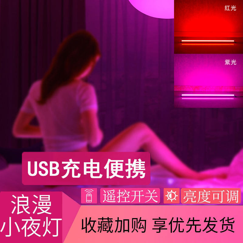 网红拍照led小夜灯卧室补光灯氛围灯充电手持充电灯管磁吸应急灯
