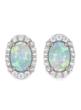 JCJ时装珠宝HighJewelPlay系列925银椭圆形合成欧泊戒指耳饰