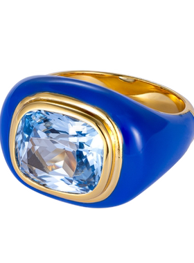 jcj时装珠宝仿海蓝宝石戒指