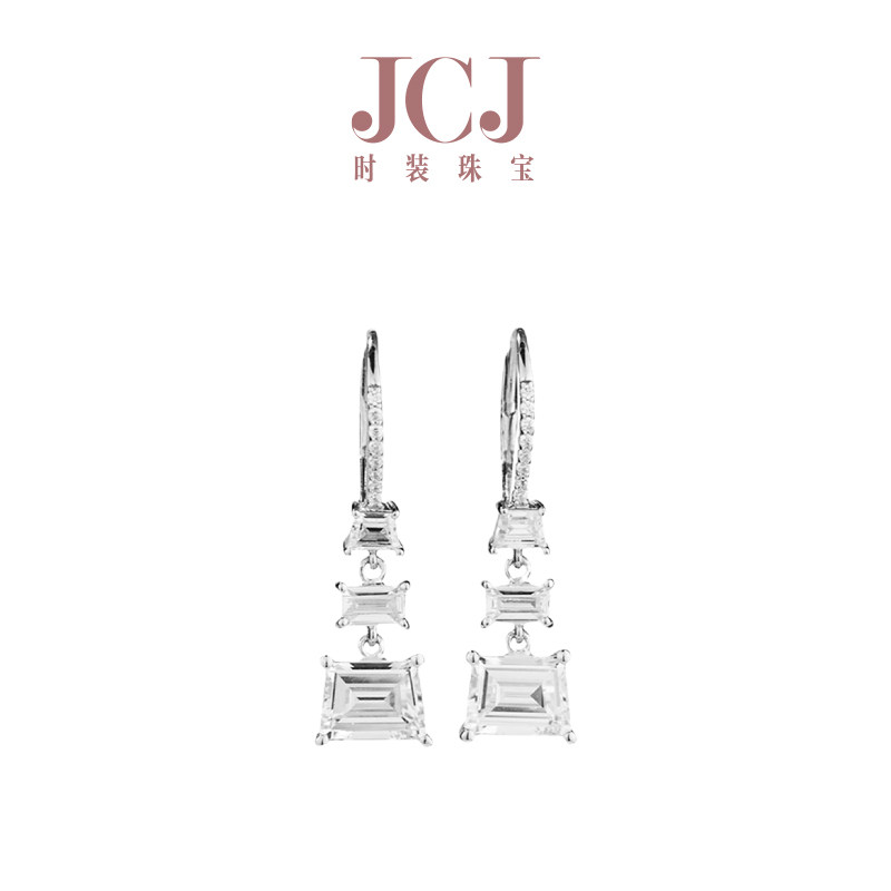 JCJ时装珠宝 梯形耳坠气质名媛小众设计感冷淡风耳饰女生礼物