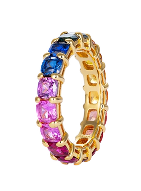 jcj时装珠宝渐变彩虹戒指