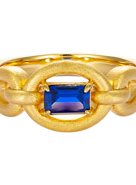 jcj时装珠宝金色拉丝彩色戒指