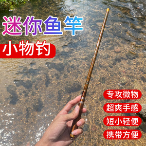 溪流微物杆马口白条罗非奶鲫鳑鲏溪哥垂钓迷你手竿小物钓鱼竿套装