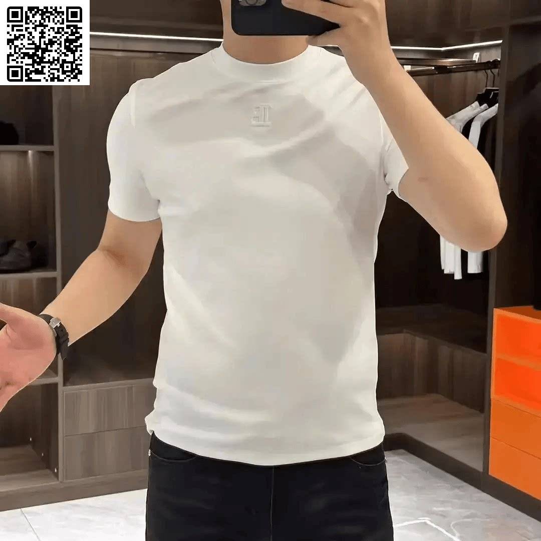 菲莫斯轻奢男装2026夏季男士运动休闲短袖韩版纯色时尚潮流T恤衫