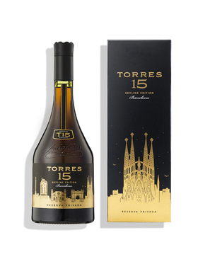 TORRES桃乐丝15白兰地西班牙原瓶进口天际线限定包装洋酒正品