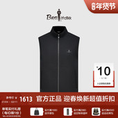 比音勒芬秋新款 18针澳洲羊毛 复古老花满印保暖立领马甲男