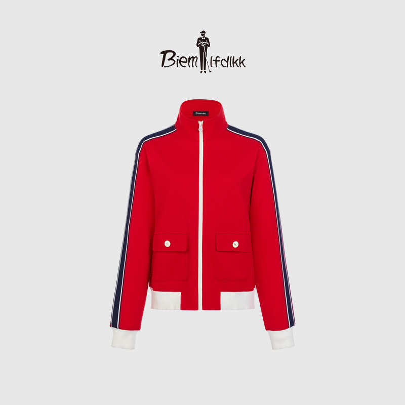 【轻量抗皱】比音勒芬春季时尚休闲工装风女士红色新年立领外套,女装/女士精品,短外套,淘宝优惠券,粉丝福利购,淘宝优惠卷