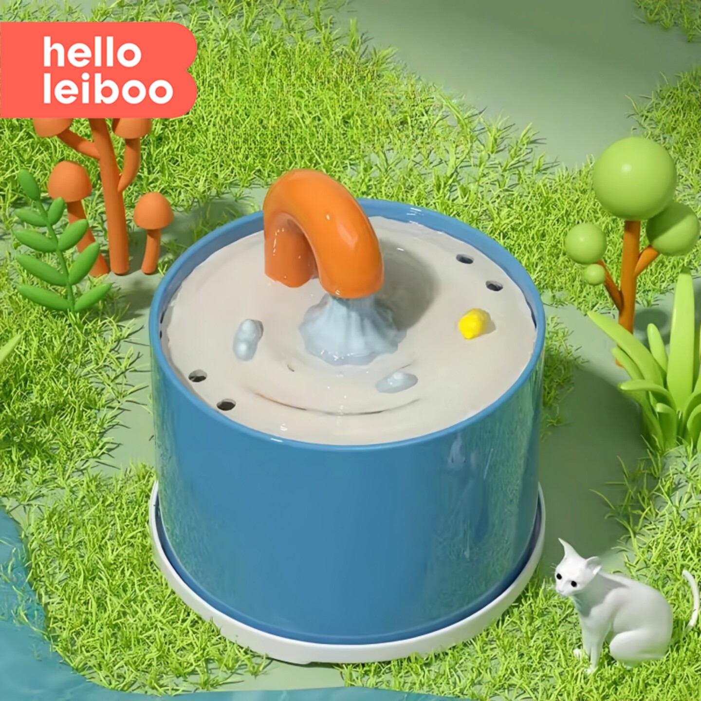 猫咪陶瓷饮水机宠物狗狗流动喝水器自动循环滤芯幼猫不湿嘴神器