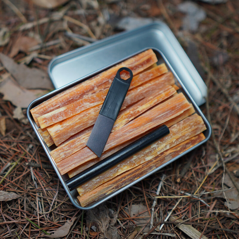 野人bushcraft 精装松明盒装松明野外引火松明松油松脂火绒松明子