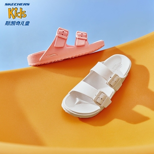 Skechers斯凯奇夏季女款凉鞋女鞋舒适耐磨运动拖鞋子纯色时尚百搭