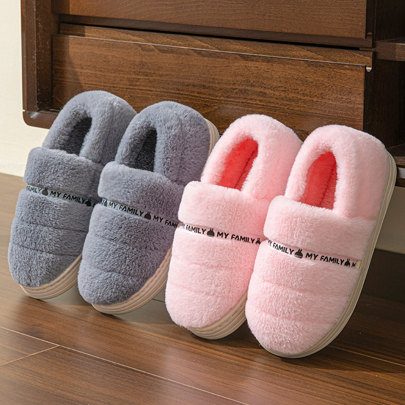 2025年冬季女式软底棉质拖鞋新款后跟填充保暖坐垫鞋厚底防滑棉质