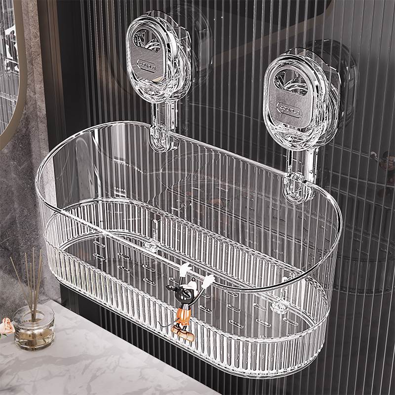 吸盘置物架化妆室家用浴室墙上免打孔无痕壁挂收纳盒洗漱台置物架