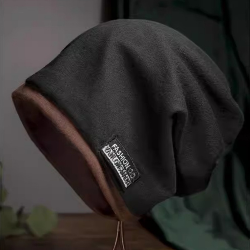 帽男式秋冬薄绒帽男式2025新款大码头巾帽包头帽冷帽男式围巾