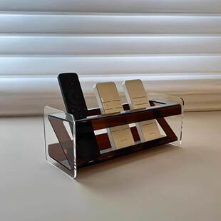 亚克力桌面收纳盒多功能手机遥控器置物架ins风轻奢茶几展示盒子