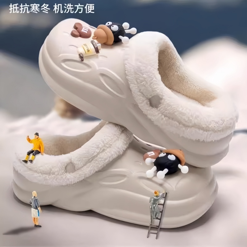 2025新款防滑棉拖鞋手术室加绒洞洞鞋女秋冬季棉可拆卸男冬天外穿
