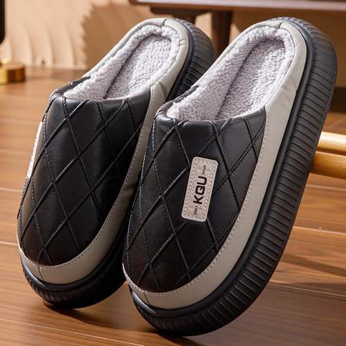 2025冬季新款男士棉拖鞋大码家居用室内防滑保暖棉鞋加绒厚底