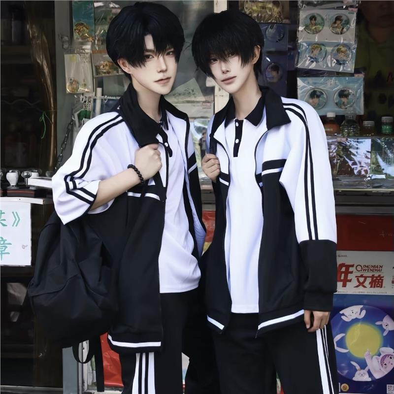 万圣节某某cos校服高中生班服学院风初中生秋季休闲宽松短外套高