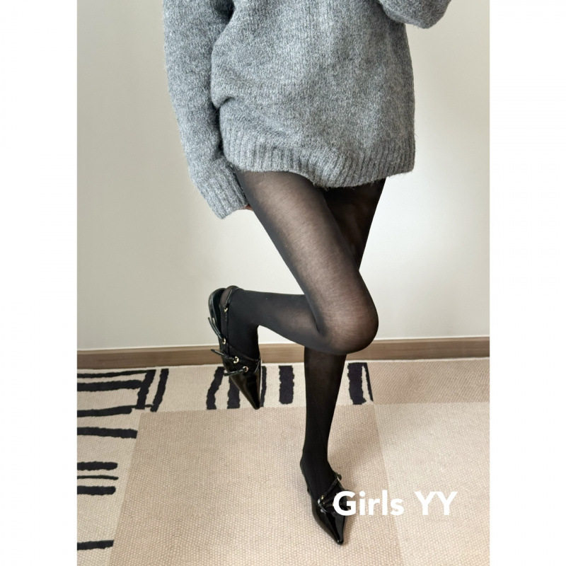 灰色平板高腰微透肉半透薄款格雷系连裤袜女加档简约百搭打底袜