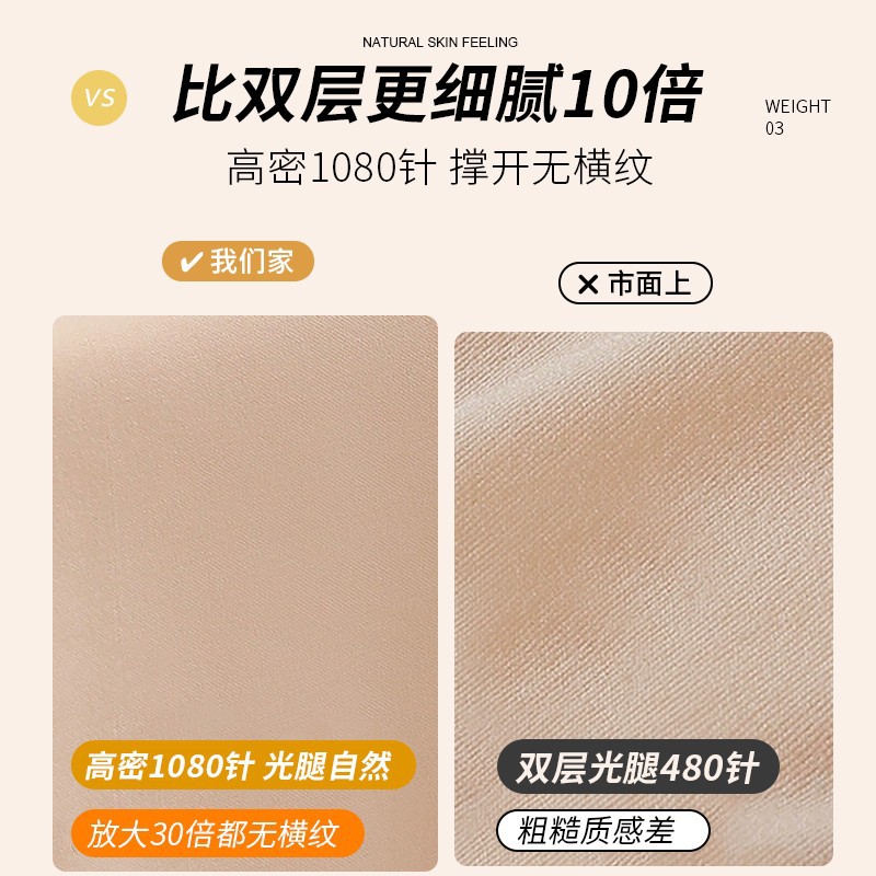 春秋冬季加绒加厚光腿神器女连脚丝袜自然肉色薄款裸感一体水光