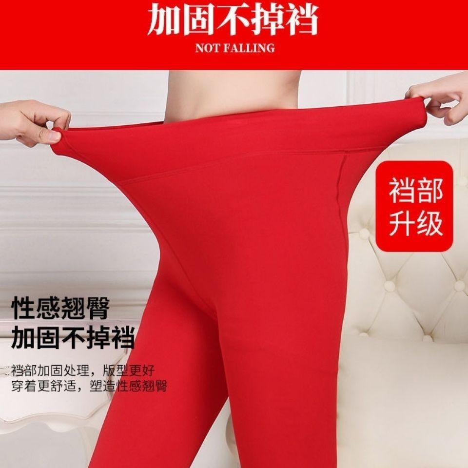 加肥加大红色加绒新娘结婚本命年薄绒连裤袜子双加档女200斤外穿