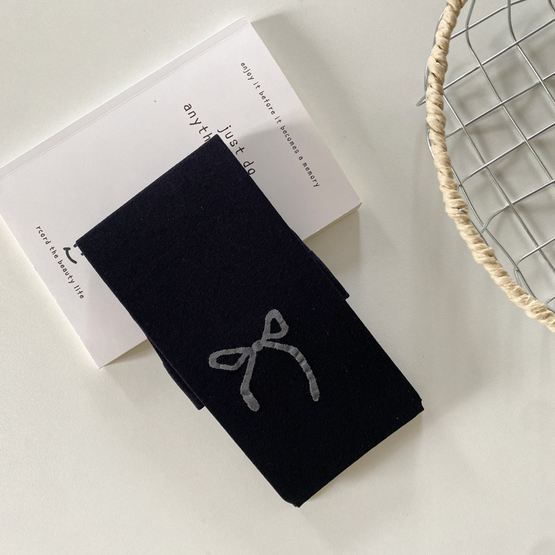 春秋款120D天鹅绒高弹力芝麻灰点点爱心大蝴蝶结提花连裤袜打底袜