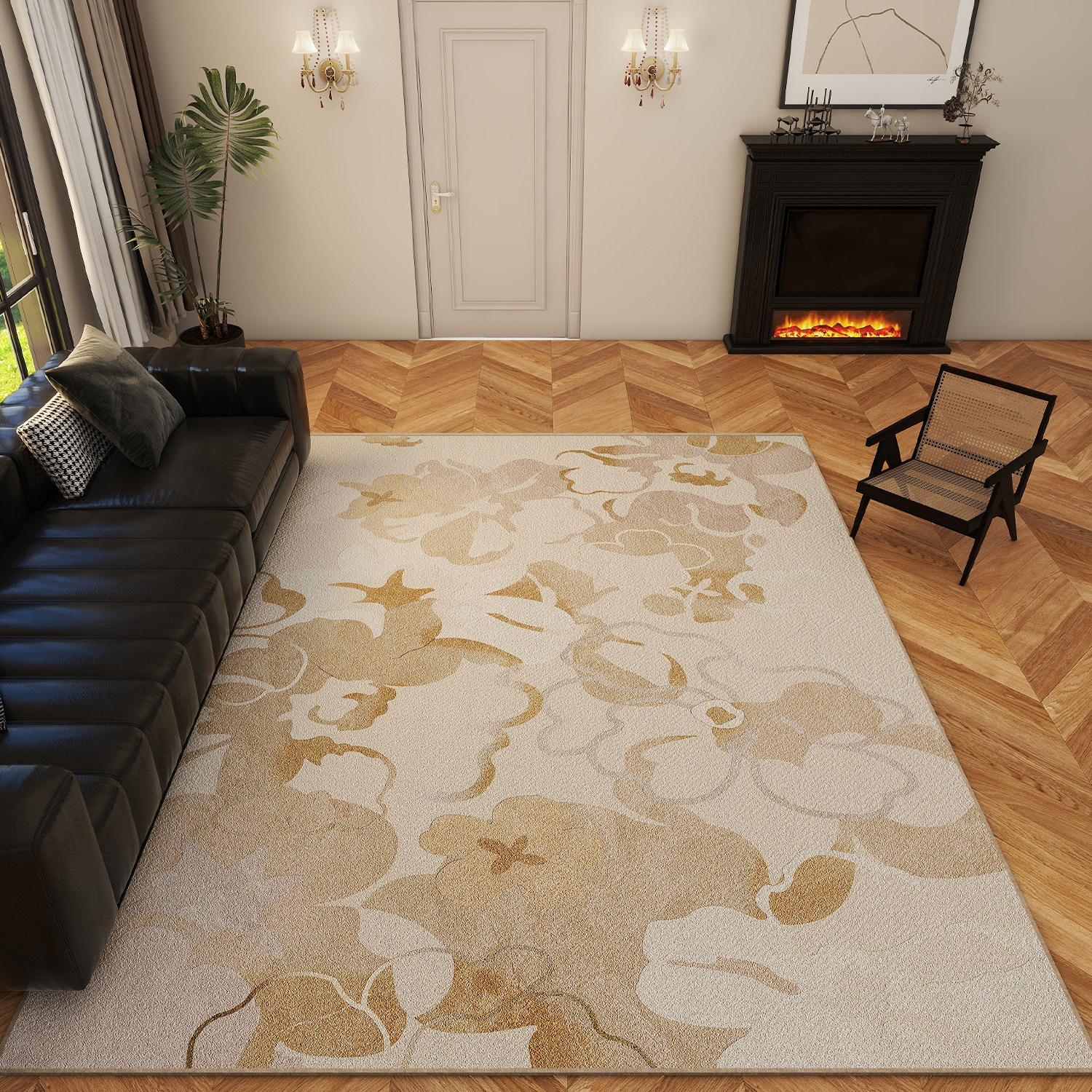 原木风客厅地毯卧室床边毯轻奢高级感茶几毯免洗沙发地垫家用简约,居家布艺,地毯,淘宝优惠券,粉丝福利购,淘宝优惠卷