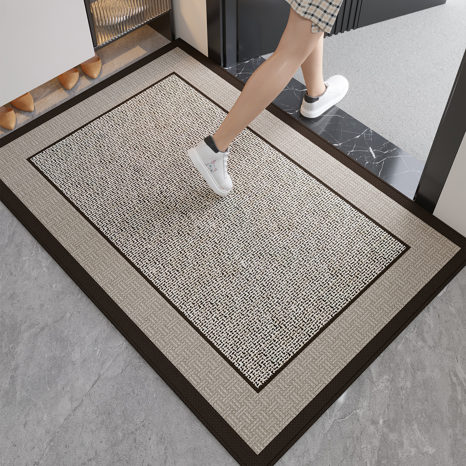地垫入户门进门地毯门口家用门垫防滑客厅轻奢高级玄关脚垫可裁剪