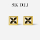 SUK 小众简约 个性 DULI 苏克都哩黑金四叶草耳钉时尚