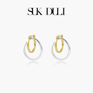 个性 苏克都哩变序耳钉金银色混简约时尚 小众 DULI SUK
