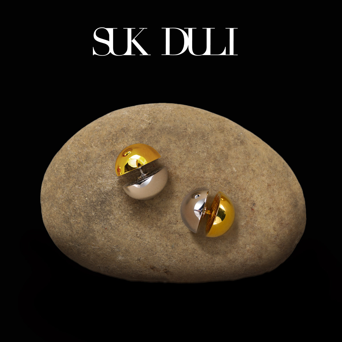 SUK DULI/苏克都哩【徐迟同款】金银岛耳钉 个性小众原创 新款女