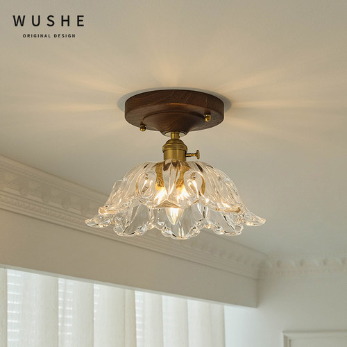 法式中古风胡桃色阳台走廊过道灯现代简约轻奢门厅玄关入户灯