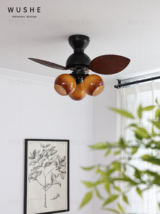 法式 覆古南洋餐厅卧室客厅风扇吊灯中古vintage大风力变频静音灯