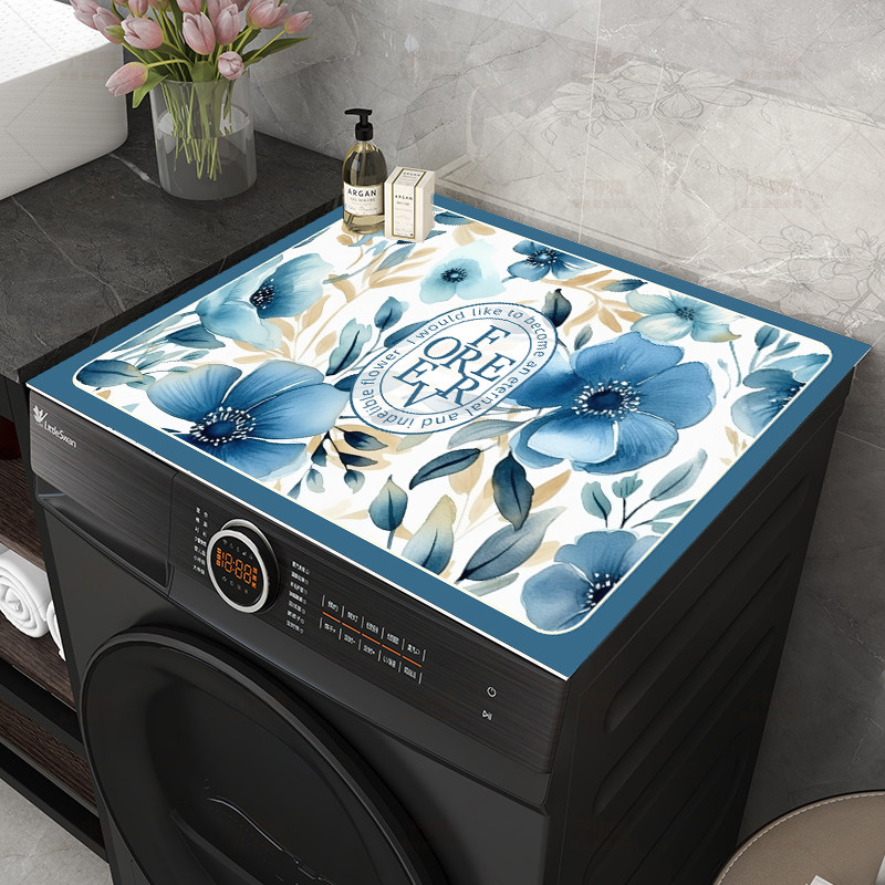 滚筒洗衣机盖垫硅藻泥台面垫子防晒防尘盖布鞋柜冰箱防水罩垫布
