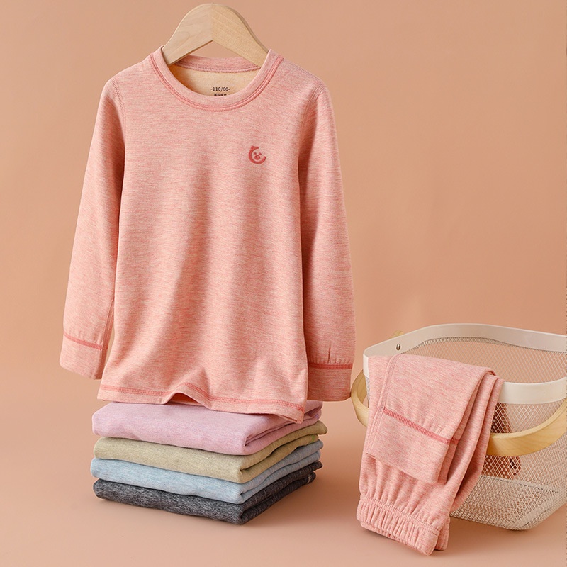 德绒儿童保暖内衣套装加厚羊毛蚕丝中大童秋衣秋裤男女童秋冬打底