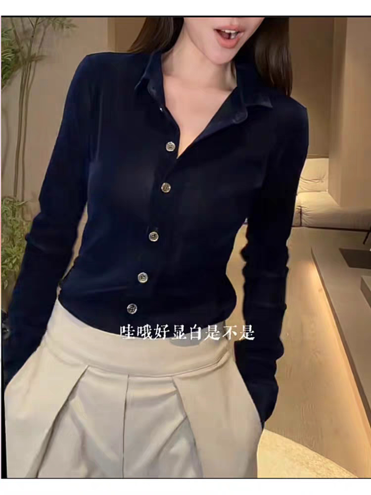 李慧儿【昨日书】高级感复古老钱风丝绒衬衫休闲长袖衬衣上衣女秋