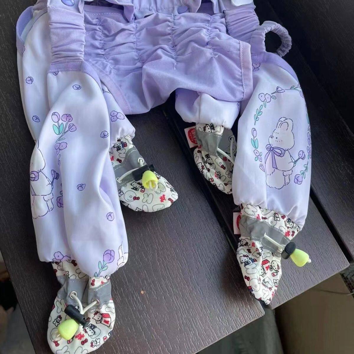 狗狗外出防脏防尿背带裤套中型小型犬泰迪连体裤脚套宠物防水鞋套