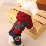 网红狗狗衣服秋冬款四脚泰迪比熊中小型犬冬季加绒加厚保暖棉衣