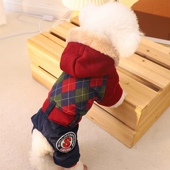 网红狗狗衣服秋冬款 四脚泰迪比熊中小型犬冬季 加绒加厚保暖棉衣