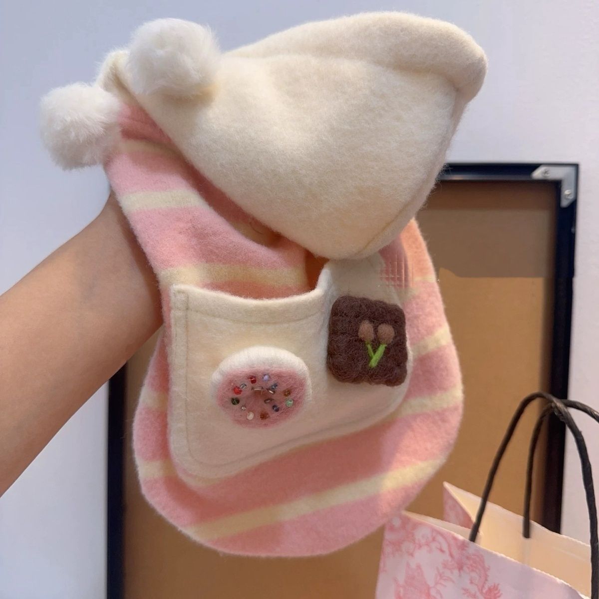 宠物秋冬保暖无袖卫衣狗狗可爱毛毡衣服马尔济斯雪纳瑞连帽卫衣