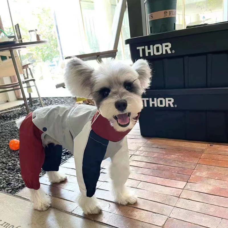 秋冬新款宠物衣服泰迪比熊雪纳瑞中小型犬帅气可拆卸夹棉冲锋衣