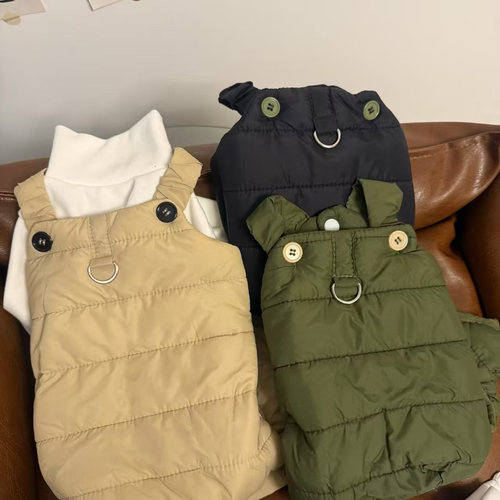 宠物棉服吊带连体四脚帽子狗狗猫咪冬装超轻比熊泰迪博美正品厂家