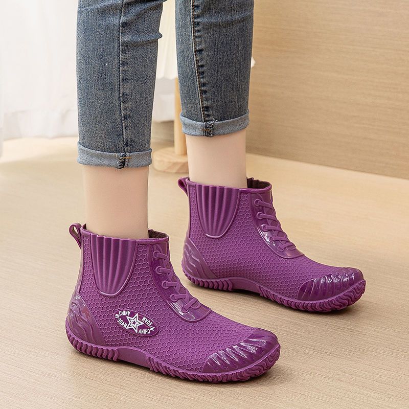 雨鞋女款短筒加绒成人厨房防滑图片