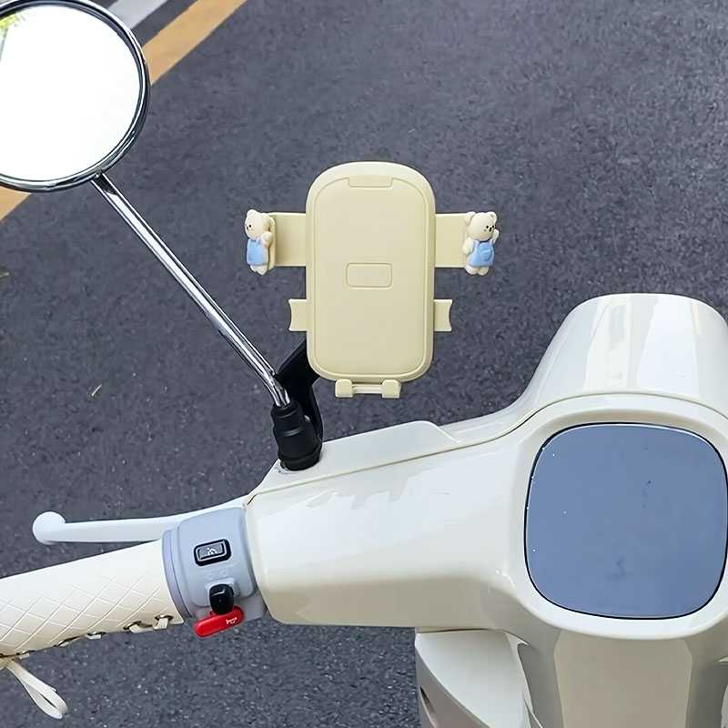 电动车手机架后照镜支架防震防抖