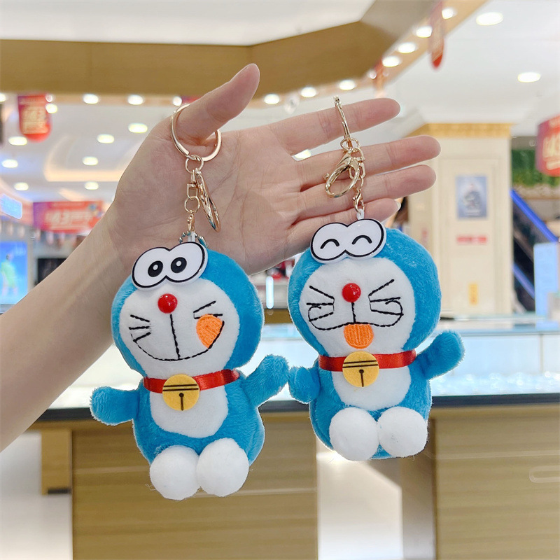 卡通叮当猫钥匙扣挂件可爱哆啦A梦玩偶礼品批发娃娃公仔毛绒玩具