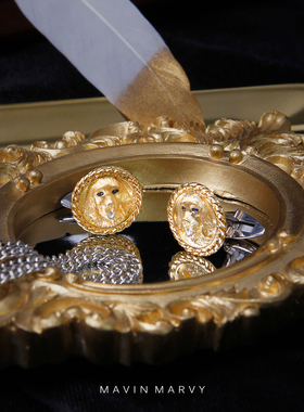 MAVIN MARVY18k金袖扣男士简约时尚袖扣小众设计感轻奢衬衫袖口扣