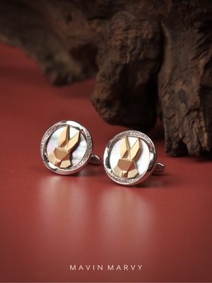 MavinMarvy18k金贝母袖扣新款