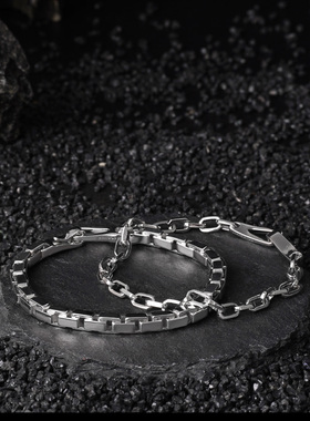 MavinMarvy 925纯银手链男生潮高级感小众设计男士手饰中性简约