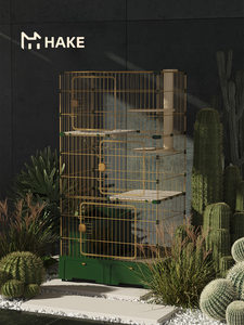 HAKE黑咔猫笼子超大自由空间猫别墅带厕所一体家用室内带猫砂盆屋
