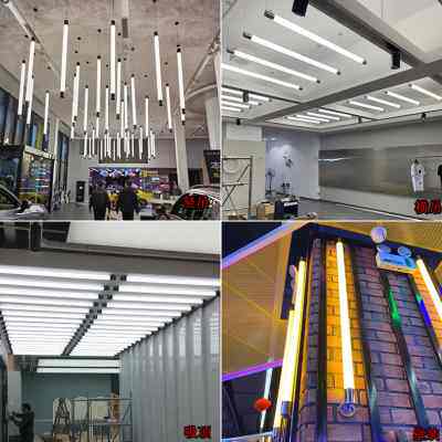 360度发光led横竖吊线七彩装饰圆灯管工程餐厅酒吧办公长条形超亮