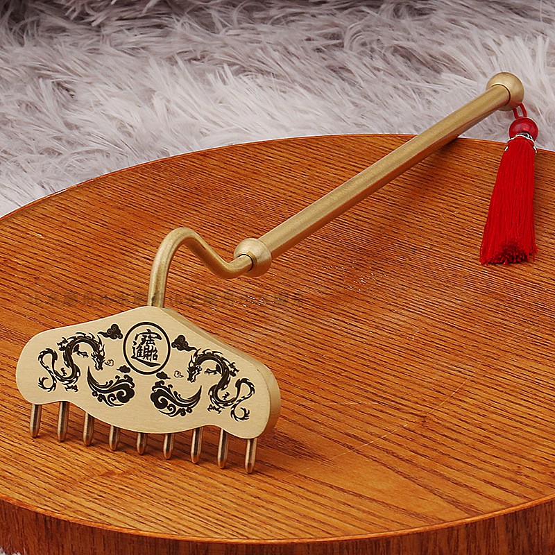 27cm纯铜九齿钉耙摆件文创挠痒抓